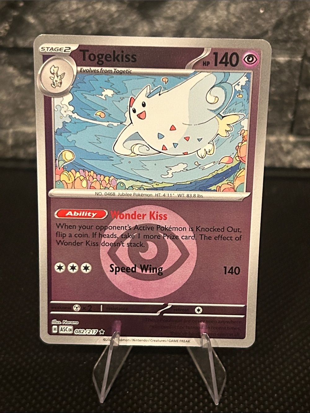 Pokemon Togekiss 082/217 Reverse Holo Rare from‎ Ascended Heroes Set M/NM